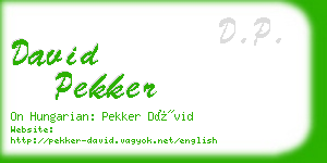 david pekker business card